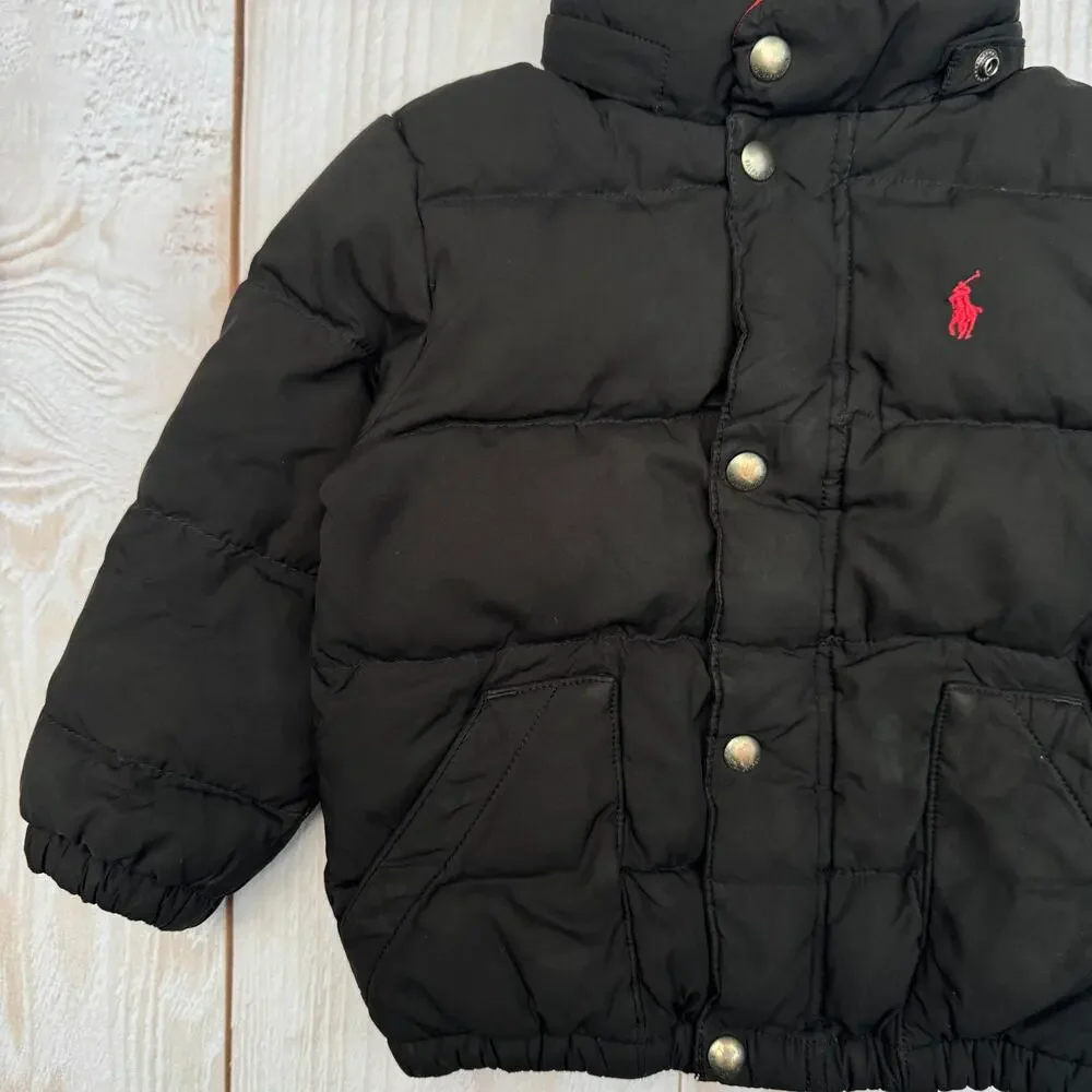 Polo Ralph Lauren Boys Toddler 3T Puffer Down Jacket Black ***No Hood***